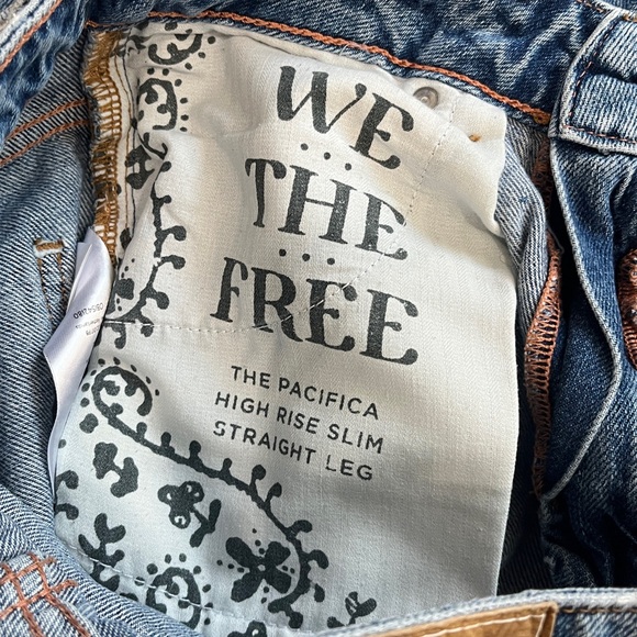 Free People We The Free The Pacifica  High Rise Straight Leg Light wash Jeans 26 - Picture 7 of 14